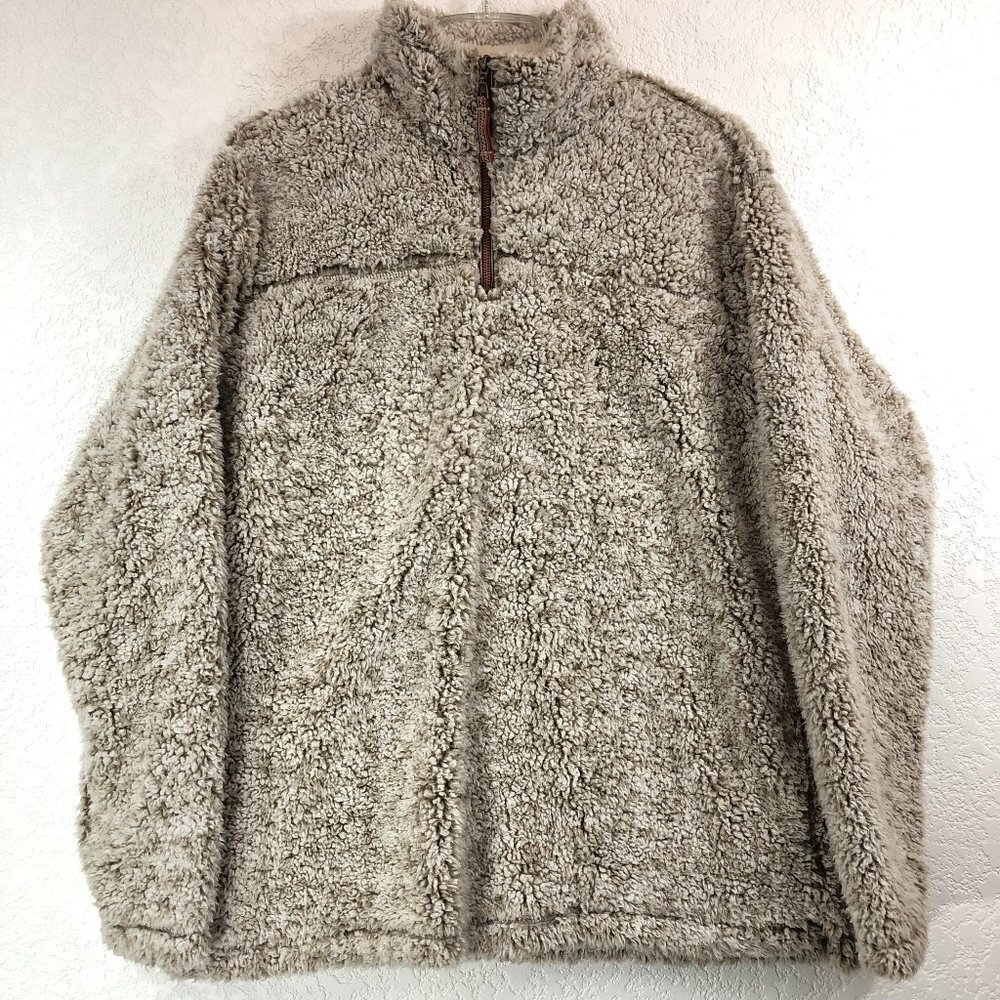 Grizzly Tan And White Heathered Sherpa 1/4 Zip Pullover